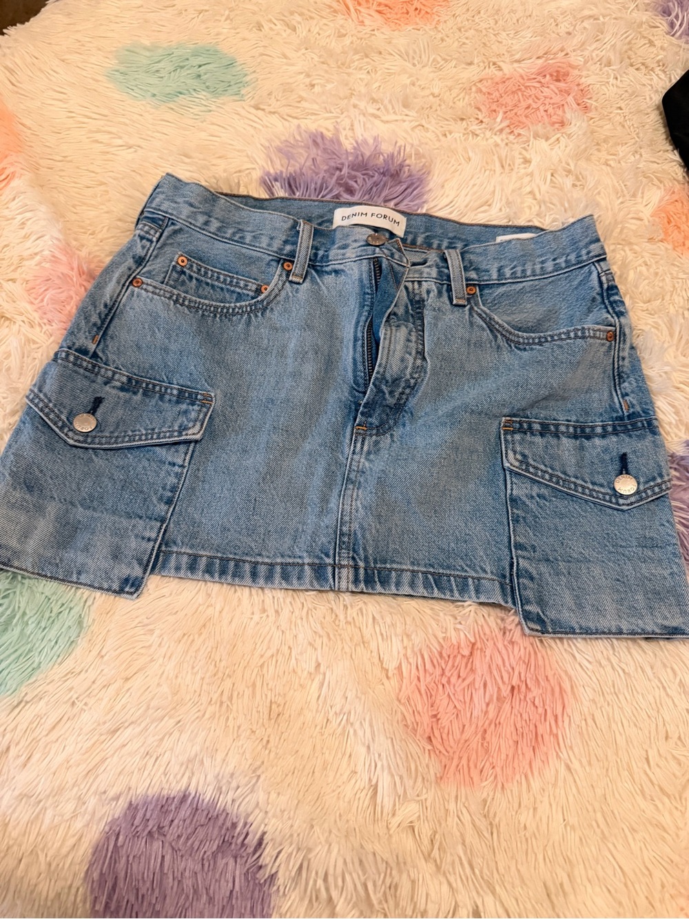 Aritzia Light Blue Denim Cargo Mini Skirt